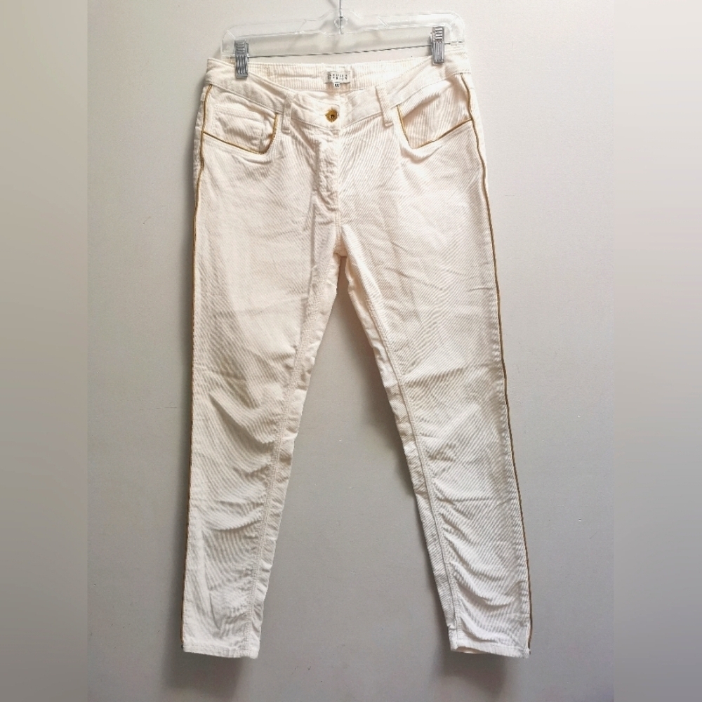 CLAUDIE PIERLOT white corduroy pants size 40 european size 8 canadian